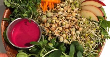 A fresh salad from local produce at the Ithaca Market.